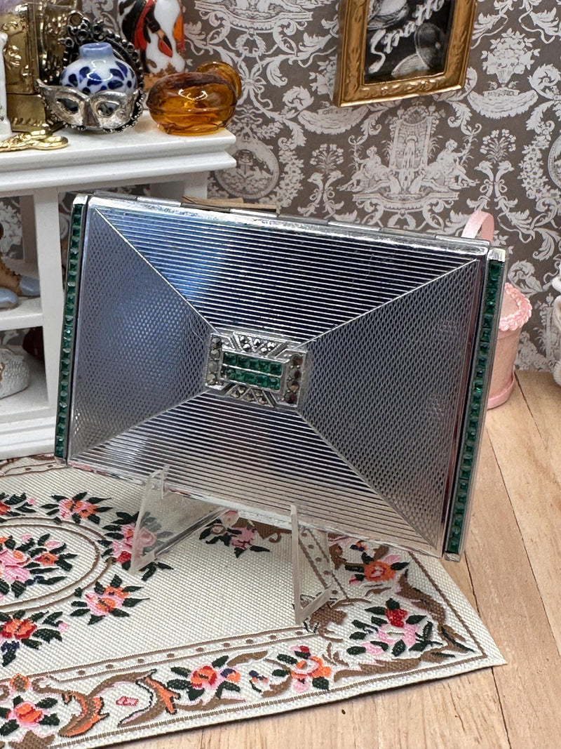 Vintage Art Deco jeweled powder compact from another maker