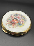 Vintage Stratton Wedding Flowers Powder Compact: English Enamel Vanity Collectible