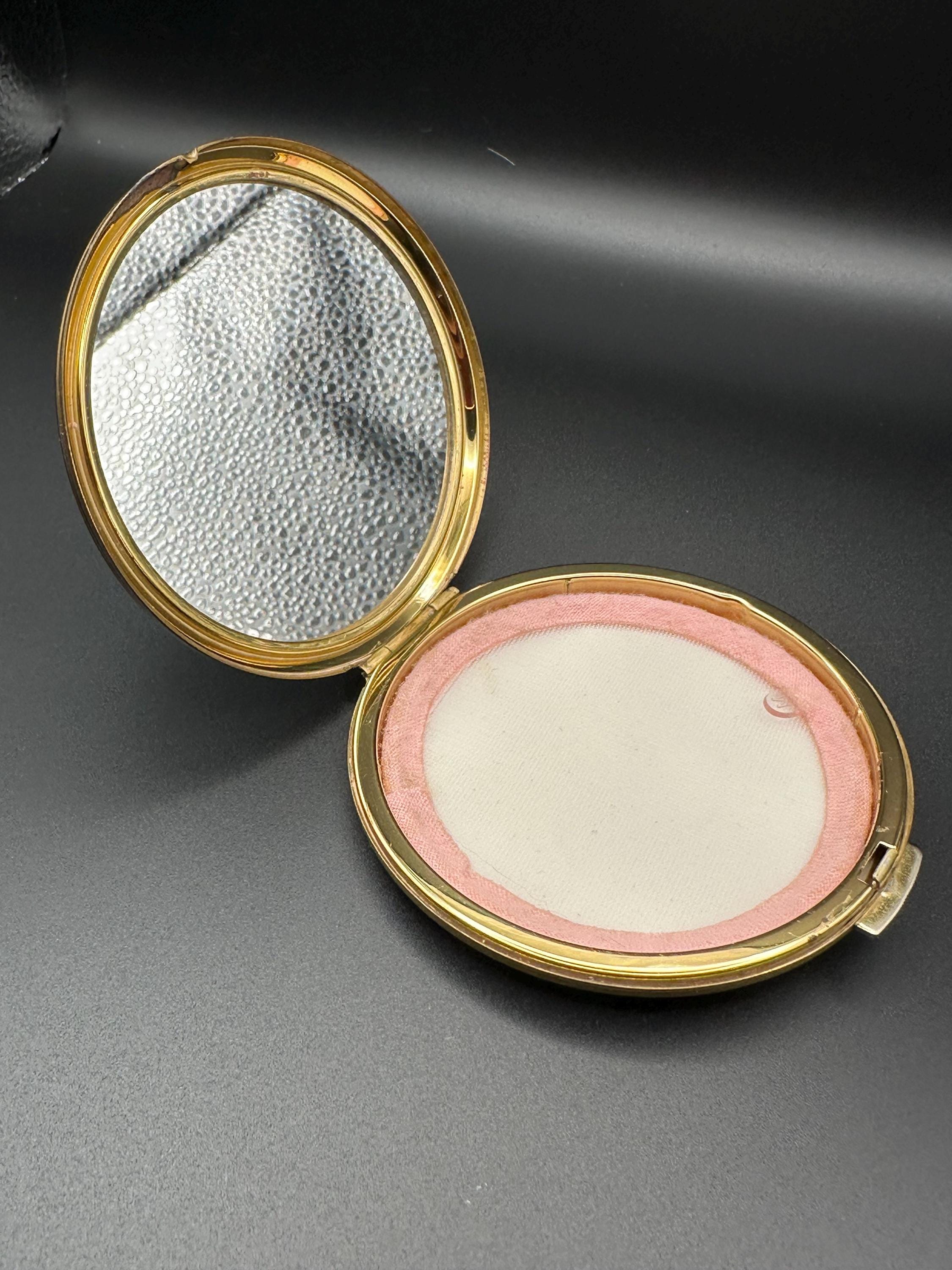 Vintage Stratton Wedding Flowers Powder Compact: English Enamel Vanity Collectible