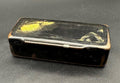 19th Century Antique Black Lacquered Paper Mache Snuff Box with Victorian Charm