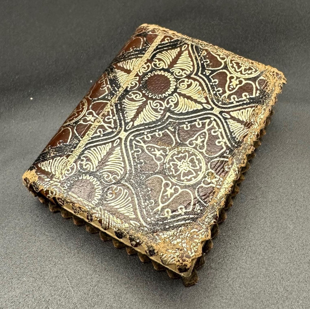 Victorian Embossed Leather Matchbox Holder: Antique Book Design