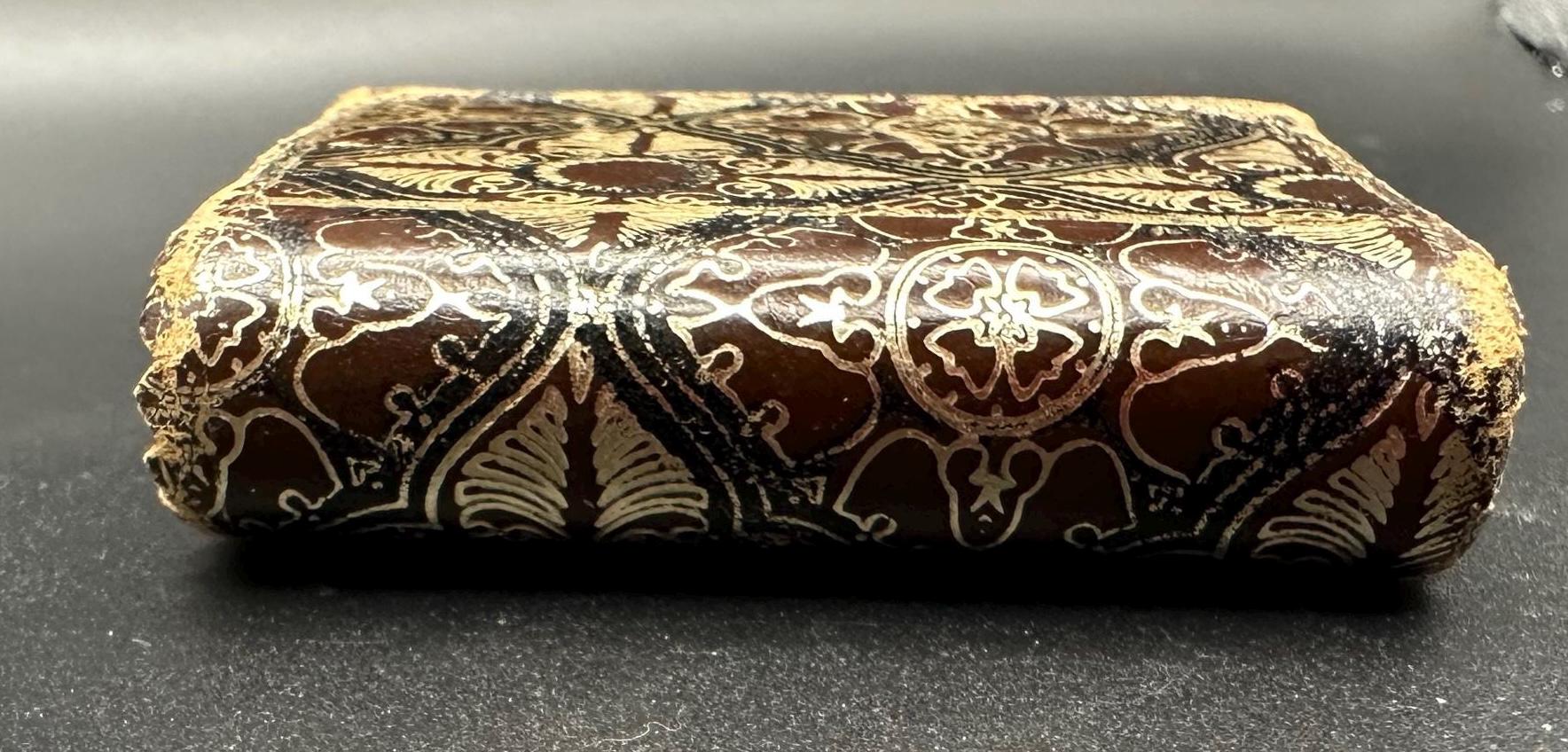Victorian Embossed Leather Matchbox Holder: Antique Book Design