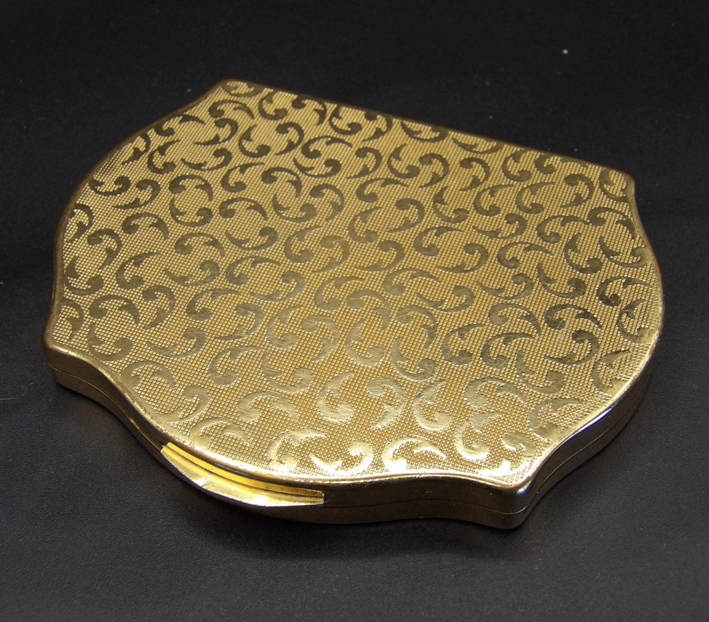 Vintage Stratton Regency Initial Powder Compact - Classic Gold Tone Initials can be changed