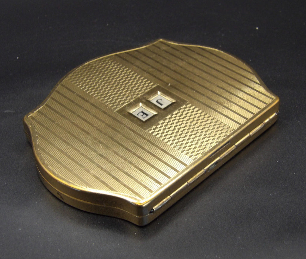 Vintage Stratton Regency Initial Powder Compact - Classic Gold Tone Initials can be changed