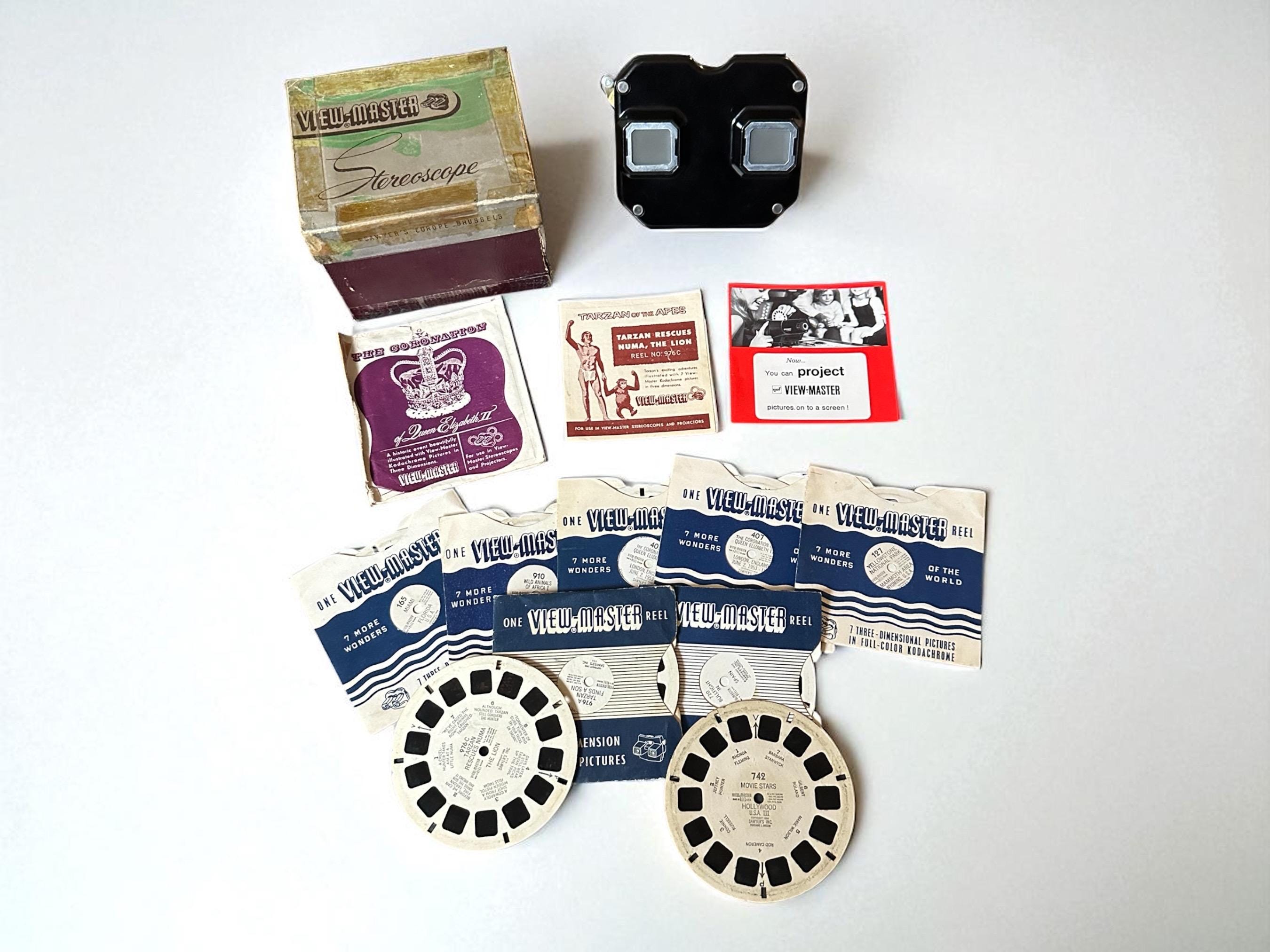 Vintage Bakelite View-Master Set: 1939 Stereoscopic Toy with Original Box & Discs