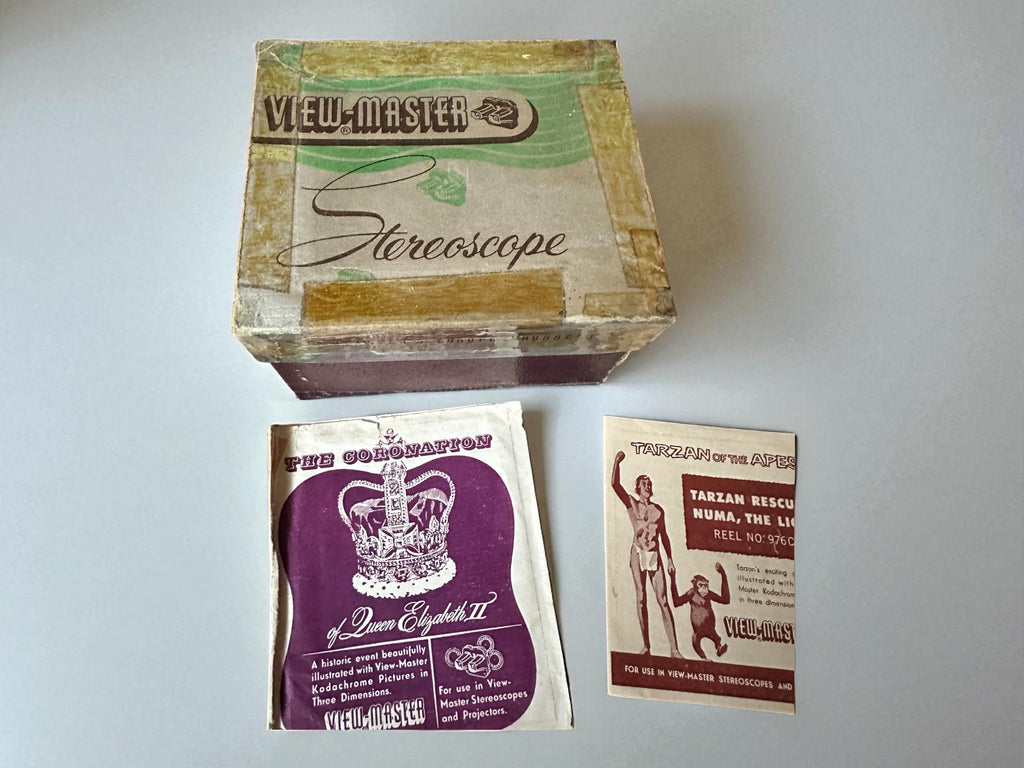 Vintage Bakelite View-Master Set: 1939 Stereoscopic Toy with Original Box & Discs