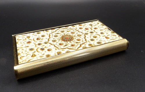 1950s Stratton "Indian Jewel" Clothes Brush - Vintage Enamel Floral Guilloché