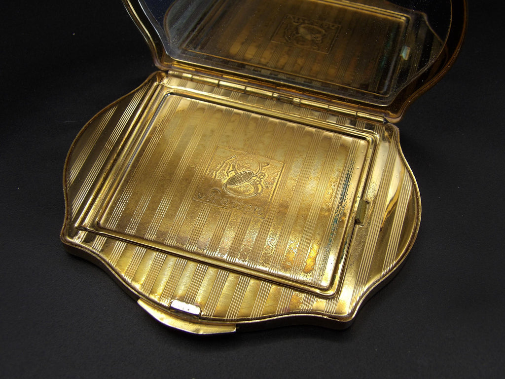 Vintage Stratton Regency Initial Powder Compact - Classic Gold Tone Initials can be changed