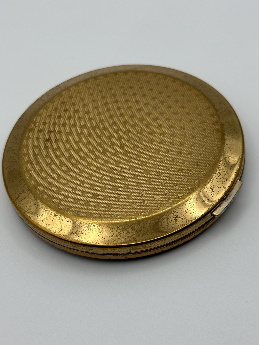 Vintage Stratton Powder Compact: Navy Enamel Sunburst, Made in England