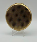 Vintage Stratton Gold Tone Powder Compact: Geometric Lid, Made in England