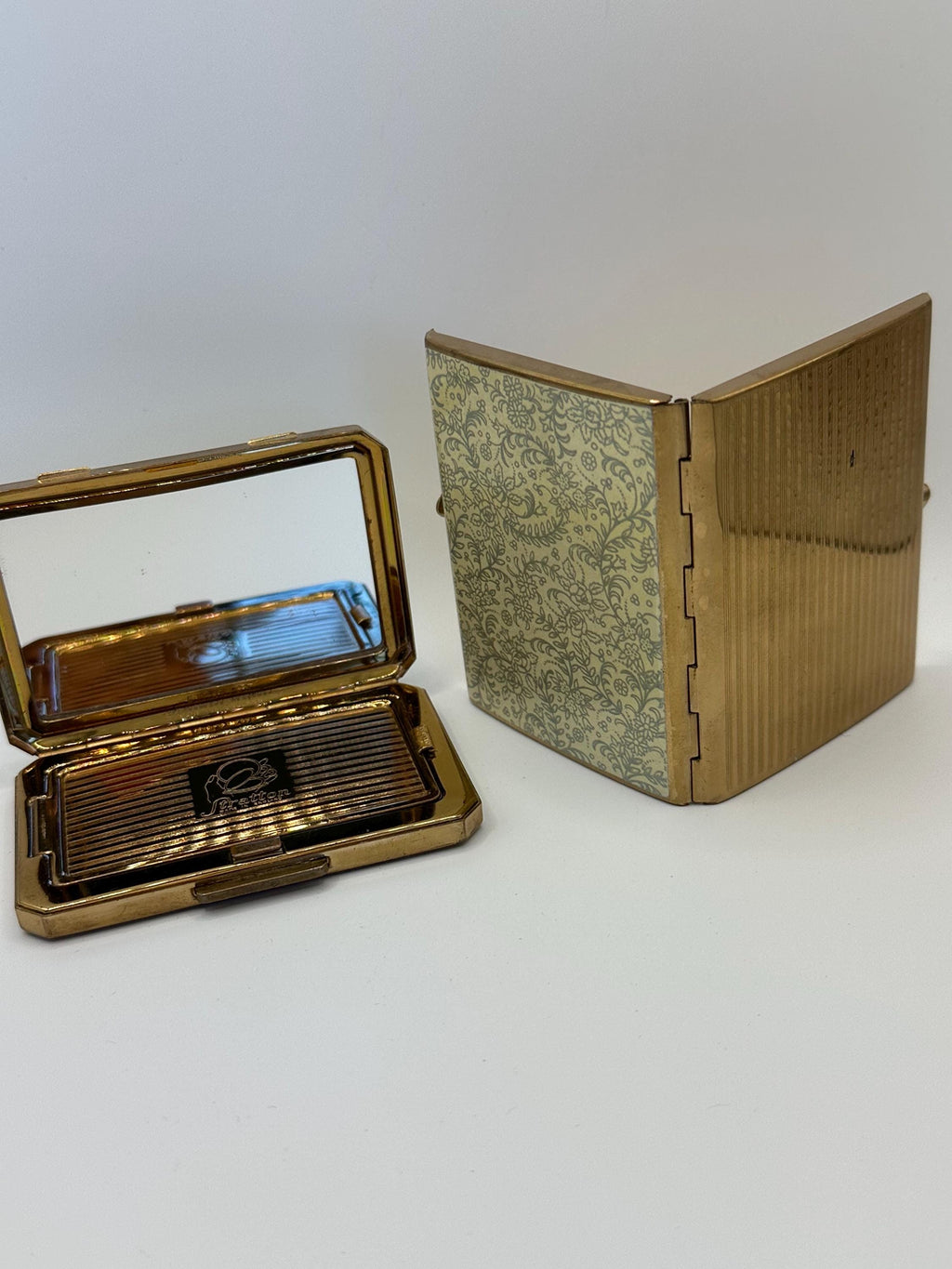 Vintage Stratton Evening Bag Set: Art Deco Floral Vanity Case, England