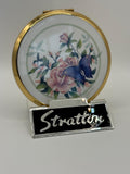 Vintage Stratton Powder Compact – 7cm – Porcelain Rose & Butterfly Design