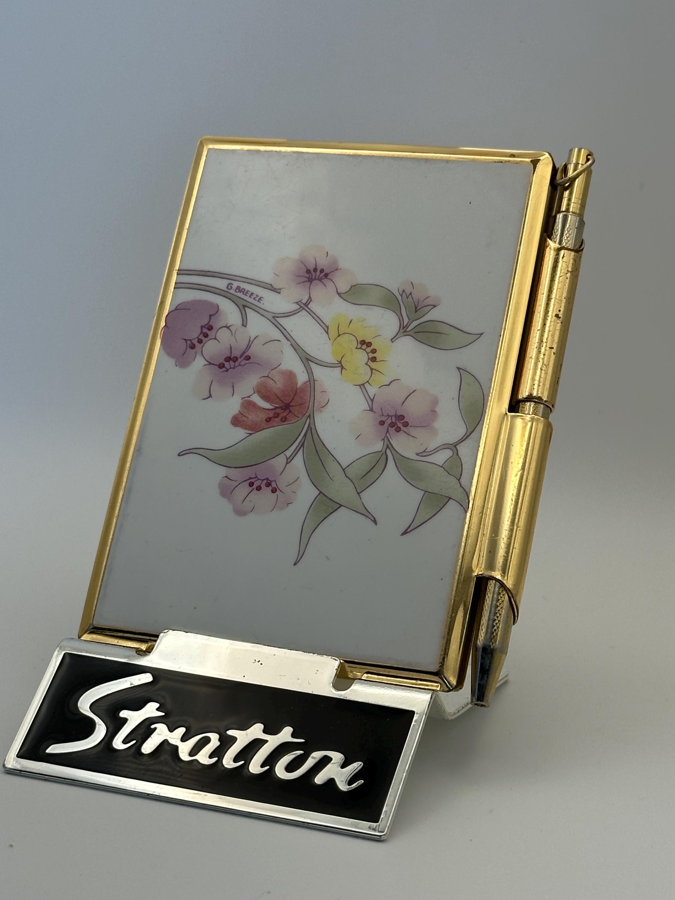 Vintage Stratton Handbag Notebook – G. Breeze Floral Design with Original Pen