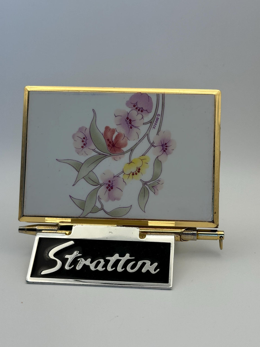 Vintage Stratton Handbag Notebook – G. Breeze Floral Design with Original Pen