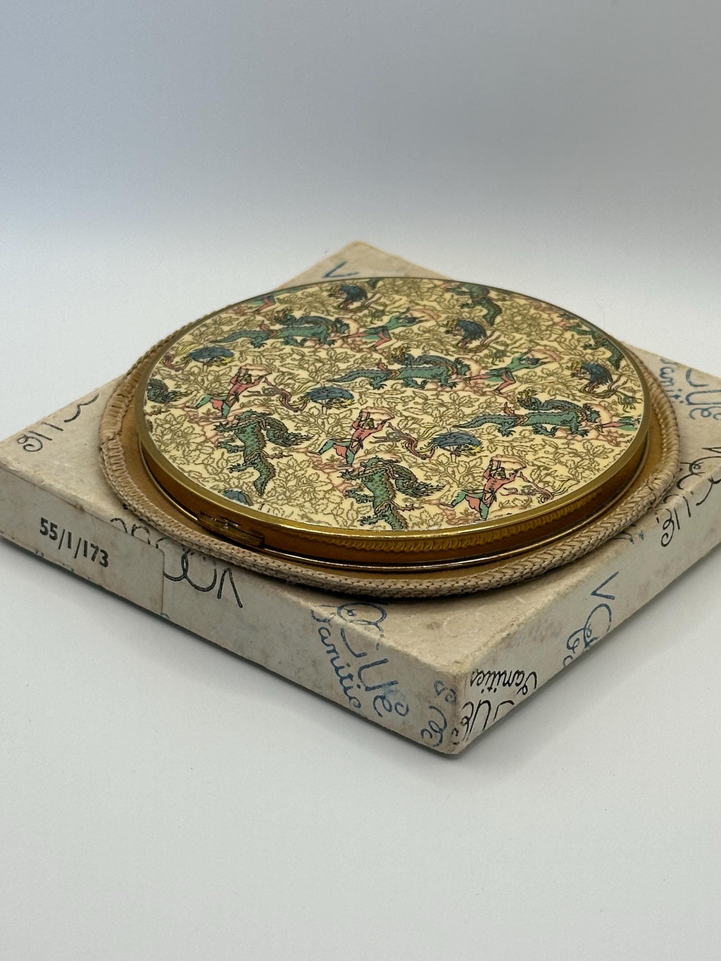 Vintage Vogue Vanities Persian Design Powder Compact – 10cm, Boxed with Original Pouch