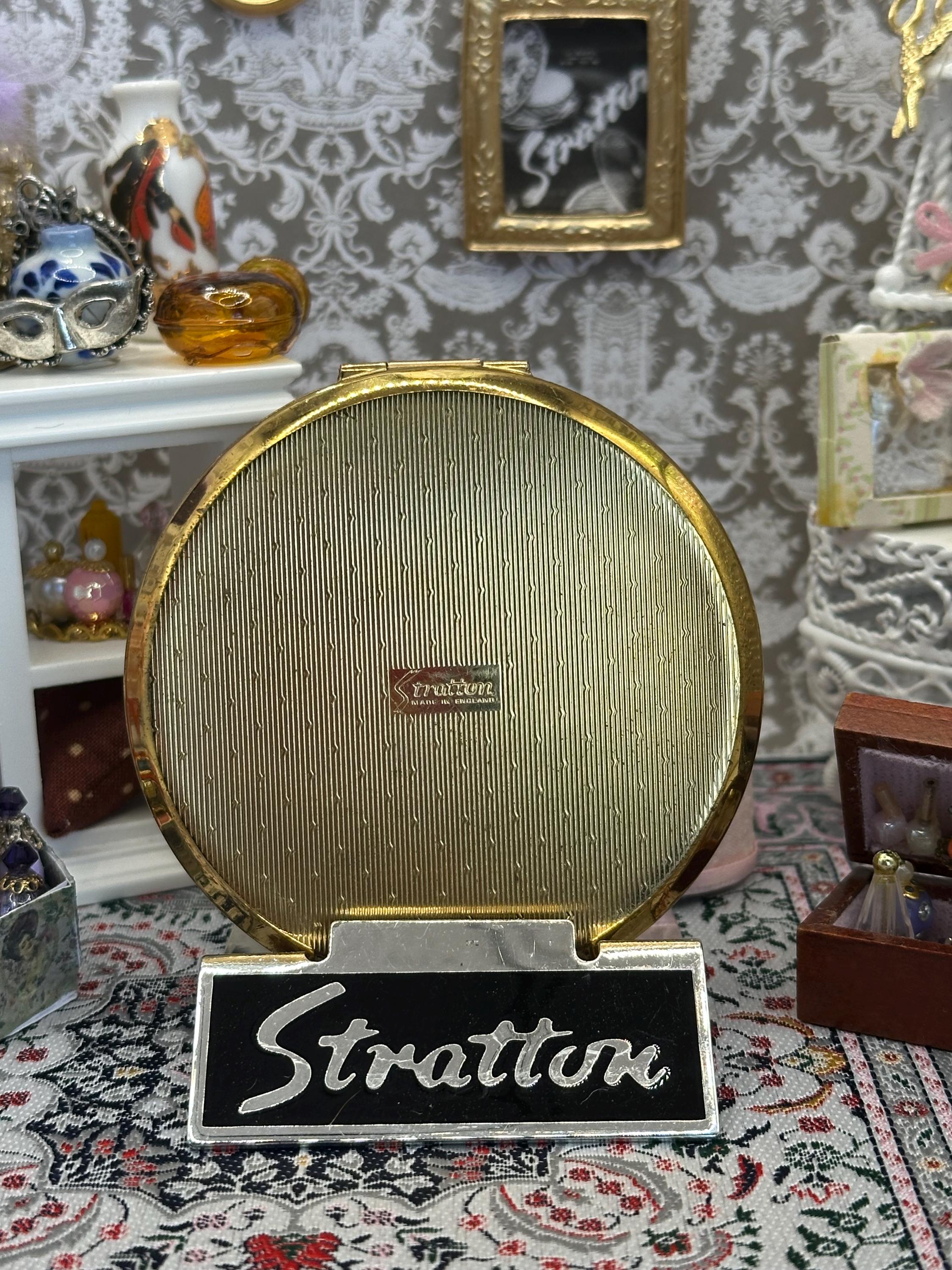 Vintage Stratton Floral Powder Compact – Made in England Mirror