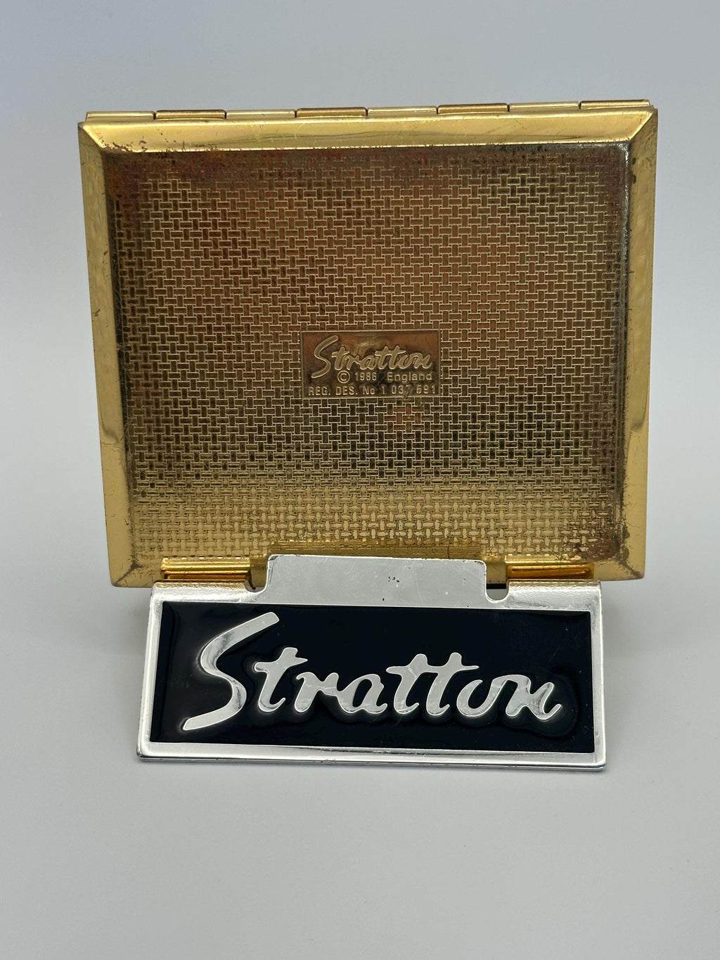 1986 Stratton Sewing Kit: Enamel Rose and Butterfly Lid, Made in England