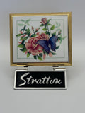 1986 Stratton Sewing Kit: Enamel Rose and Butterfly Lid, Made in England