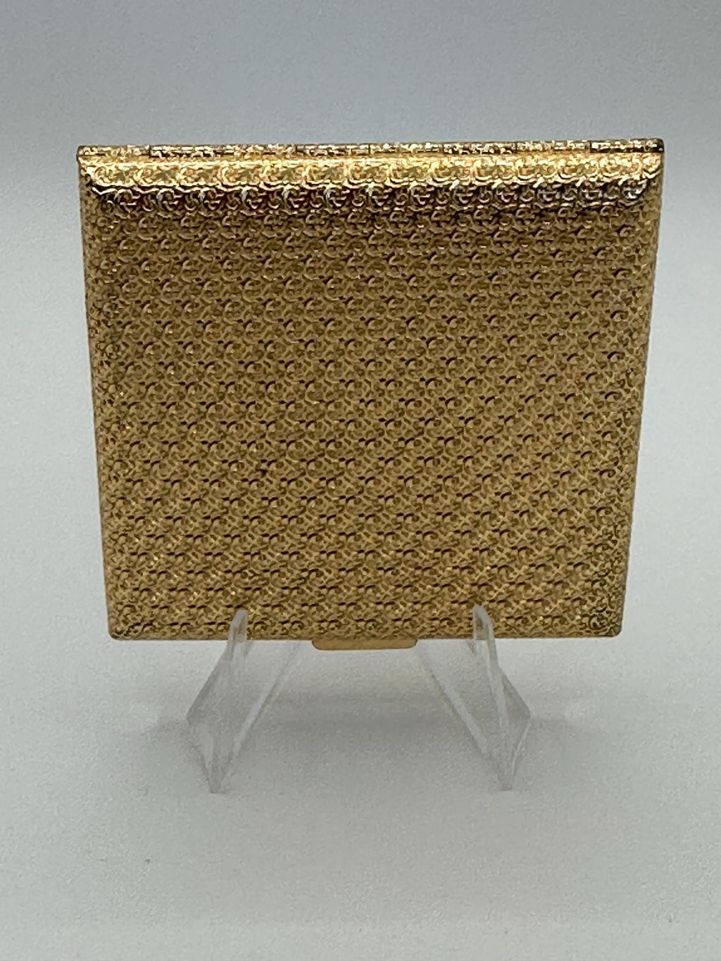 Mint Regent of London Petit-Point Powder Compact: 1950s Gold Vanity, Boxed