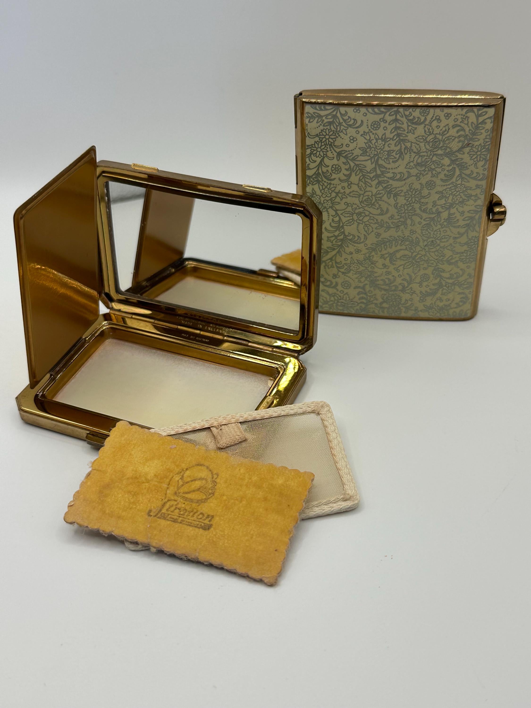 Vintage Stratton Evening Bag Set: Art Deco Floral Vanity Case, England
