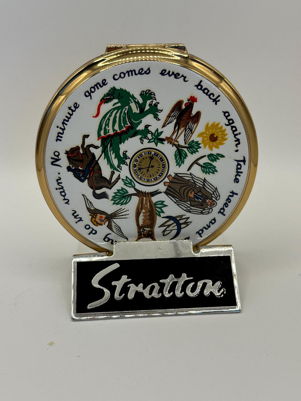 Vintage Liberty of London Stratton Powder Compact: St George Clock, Original Box