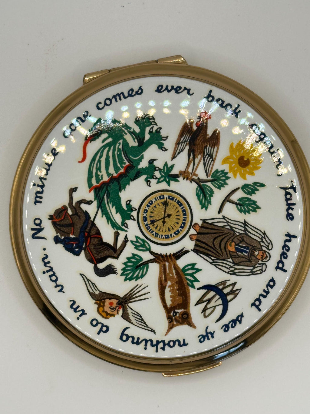 Vintage Liberty of London Stratton Powder Compact: St George Clock, Original Box