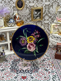 Vintage Floral & Gold Powder Compact – Unused, 7.5cm, Black Felt Pouch Included