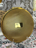 Vintage Kigu Gold-Tone Cartouche Powder Compact – 6.5cm Diameter