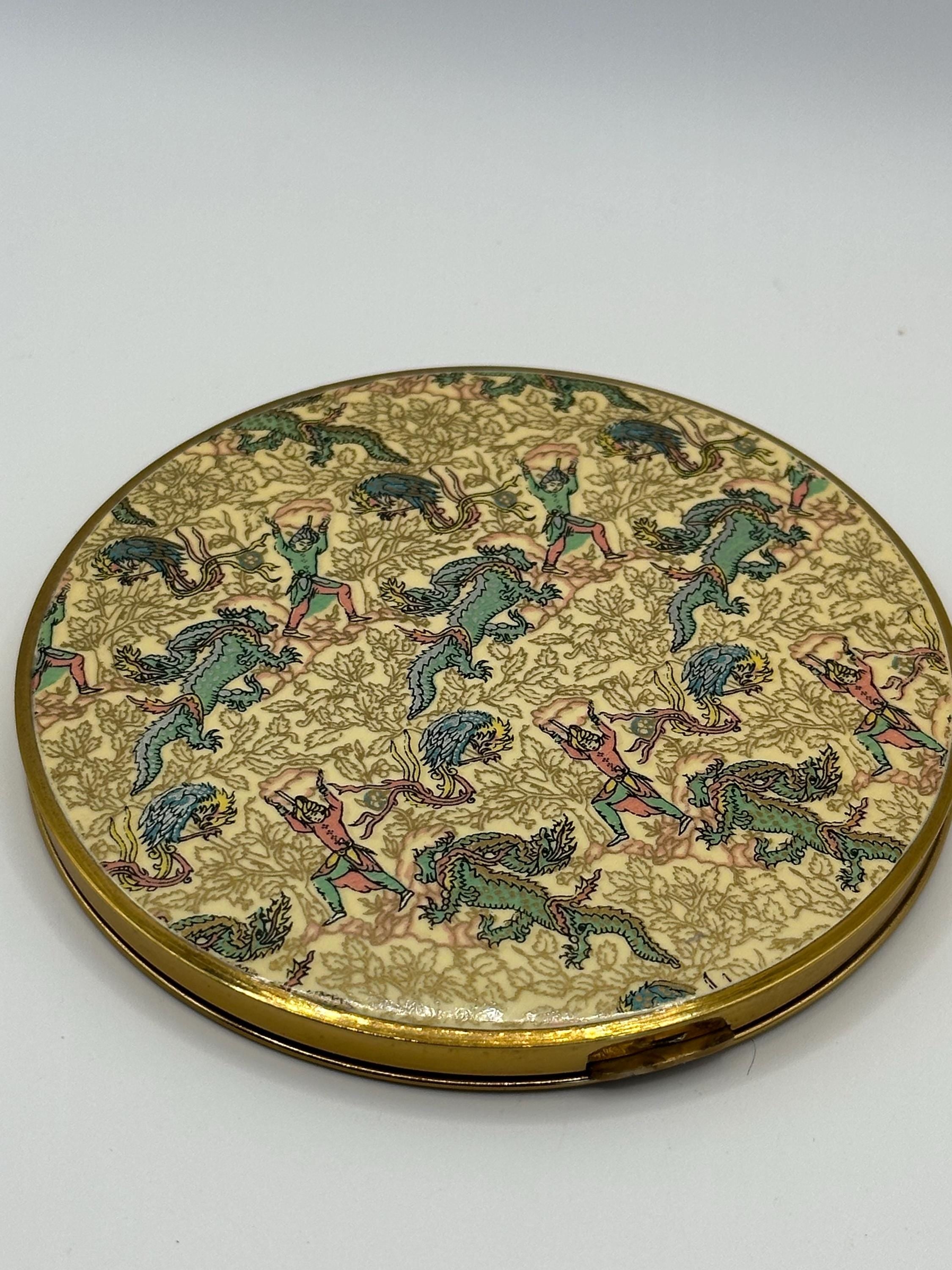 Vintage Vogue Vanities Persian Design Powder Compact – 10cm, Boxed with Original Pouch