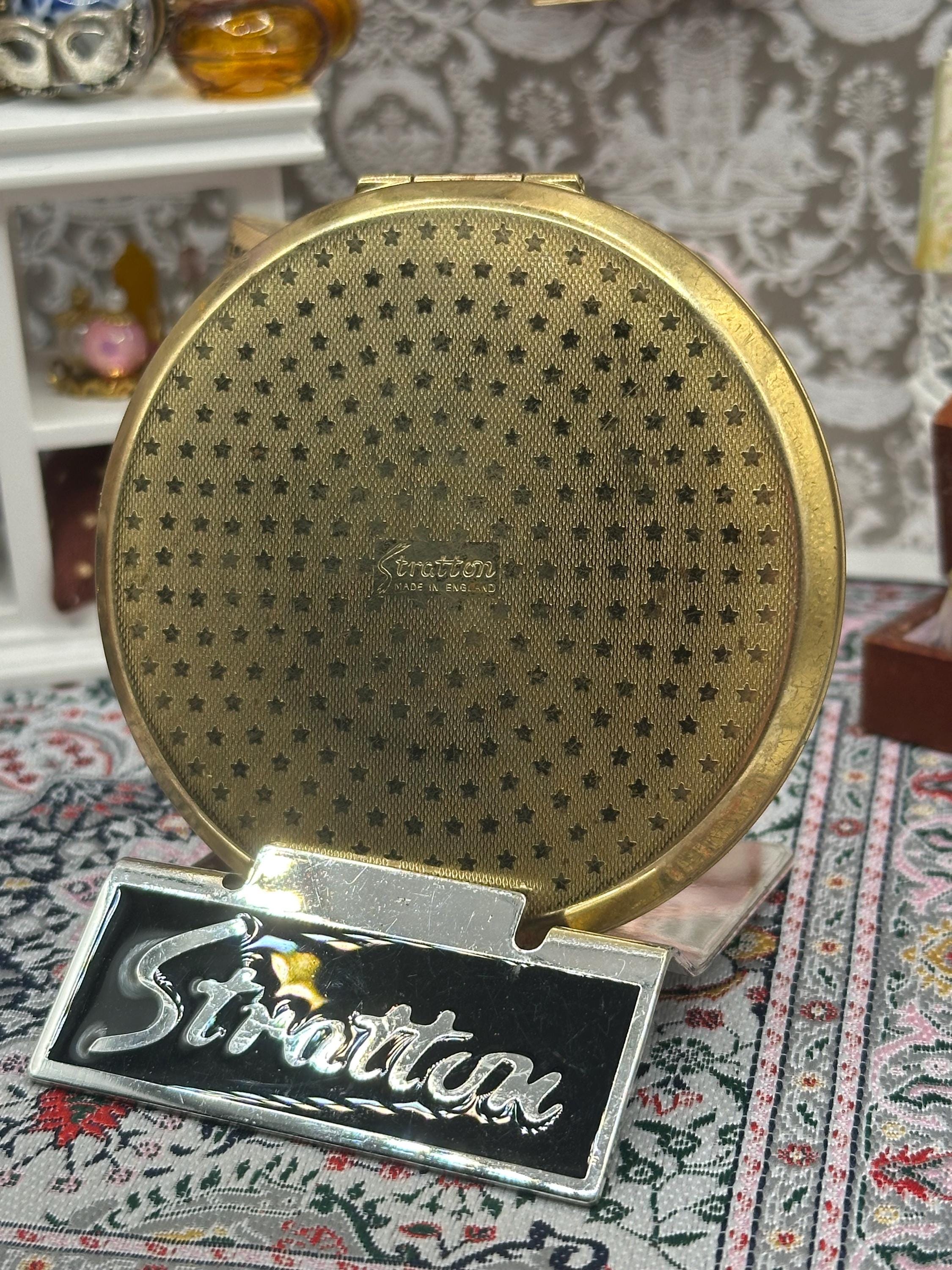 Vintage Stratton Powder Compact – Pink Silhouette, 7.5cm, Made in England