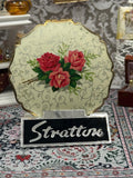 Vintage Stratton “Queen Convertible” Powder Compact – Rare Rose Bouquet, 7.5cm, Made in England