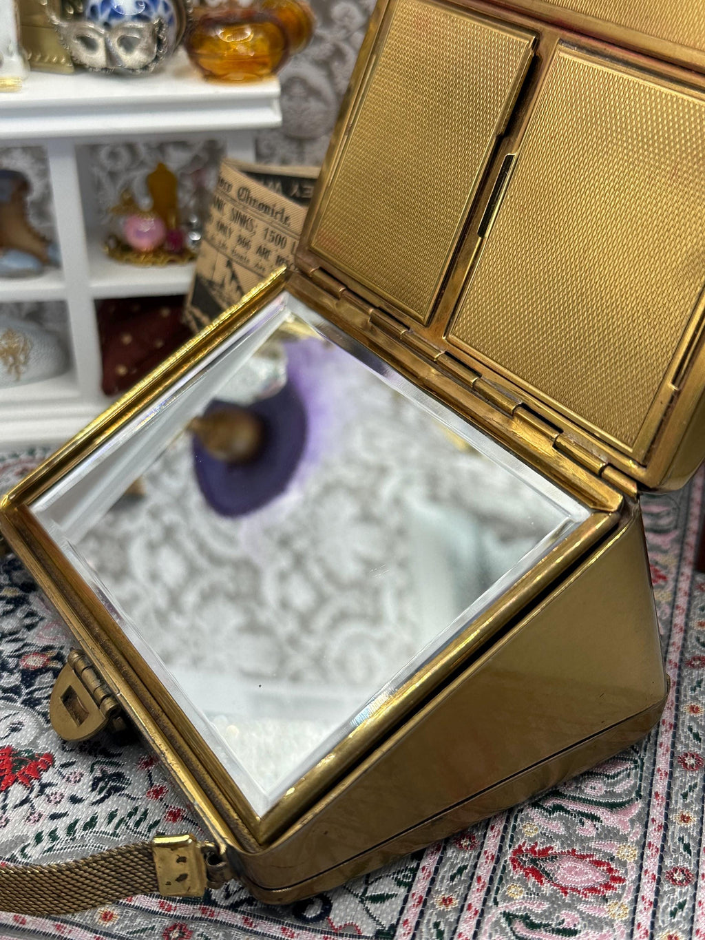Vintage 1940s Art Deco Minaudière | L.S. Mayer Burlington Party Case with Silk Purse