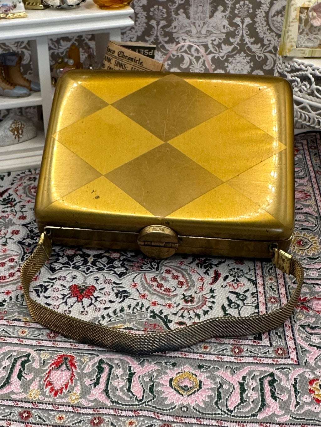 Vintage 1940s Art Deco Minaudière | L.S. Mayer Burlington Party Case with Silk Purse