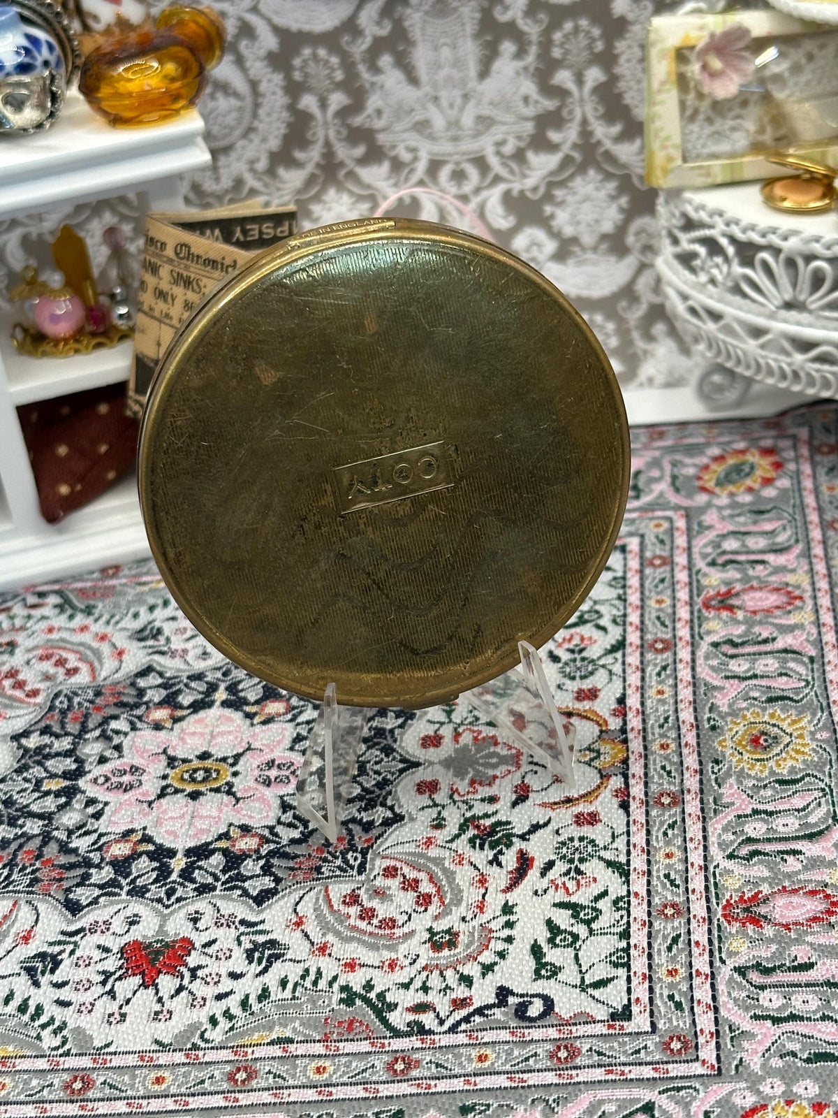 Vintage Coty Powder Compact | Art Deco Style Abstract Lid Design, 6.5 cm