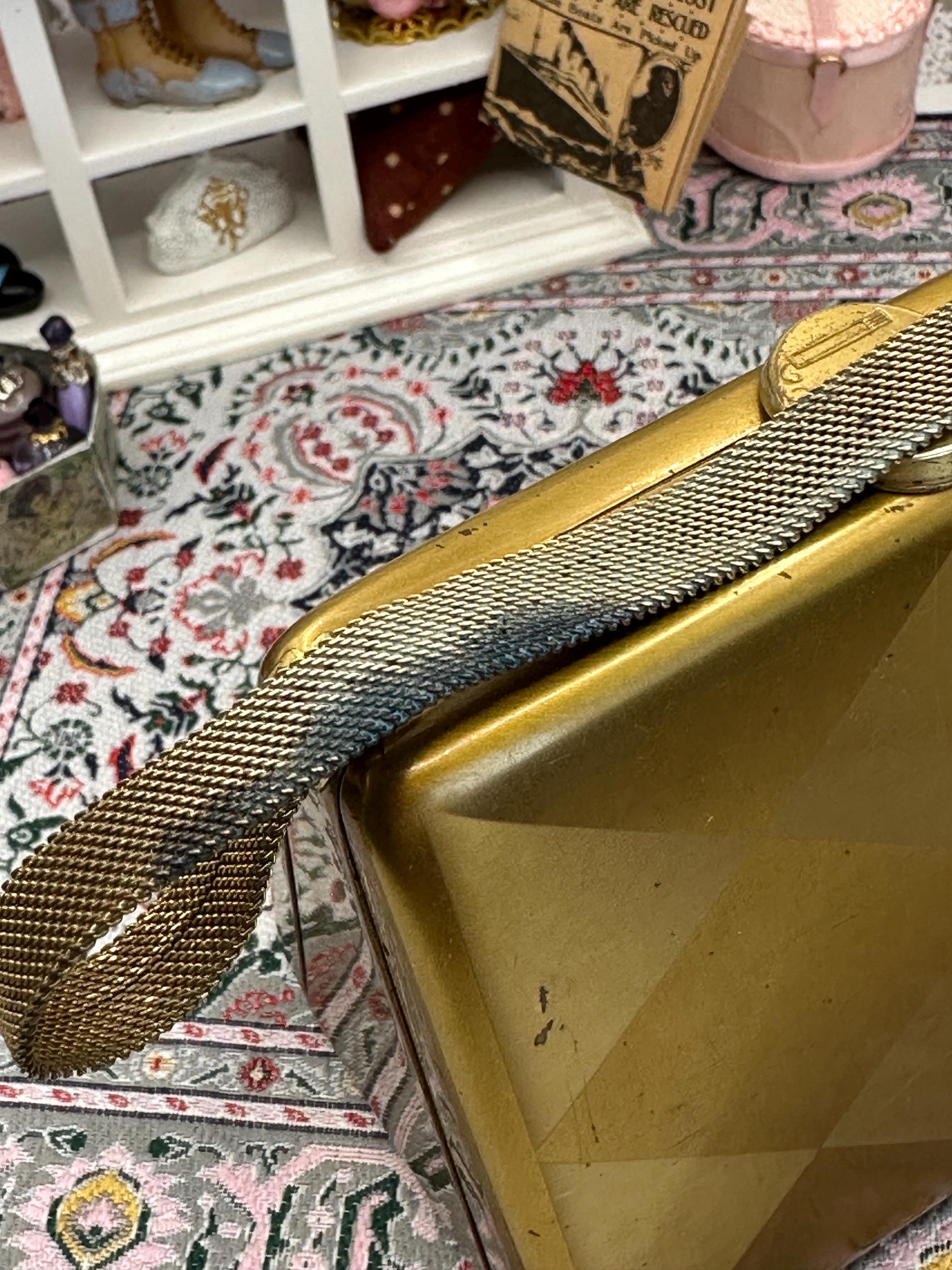 Vintage 1940s Art Deco Minaudière | L.S. Mayer Burlington Party Case with Silk Purse