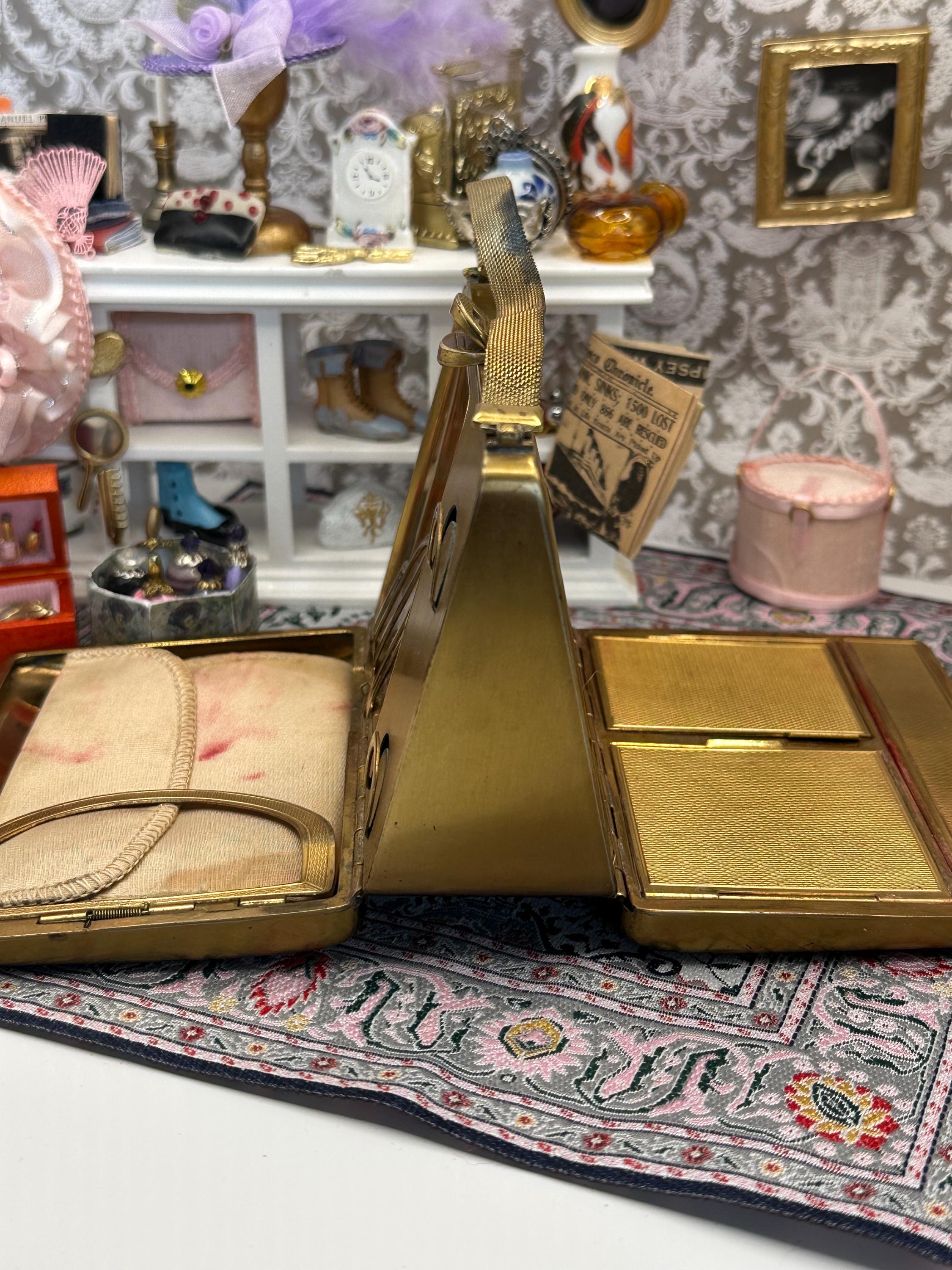 Vintage 1940s Art Deco Minaudière | L.S. Mayer Burlington Party Case with Silk Purse