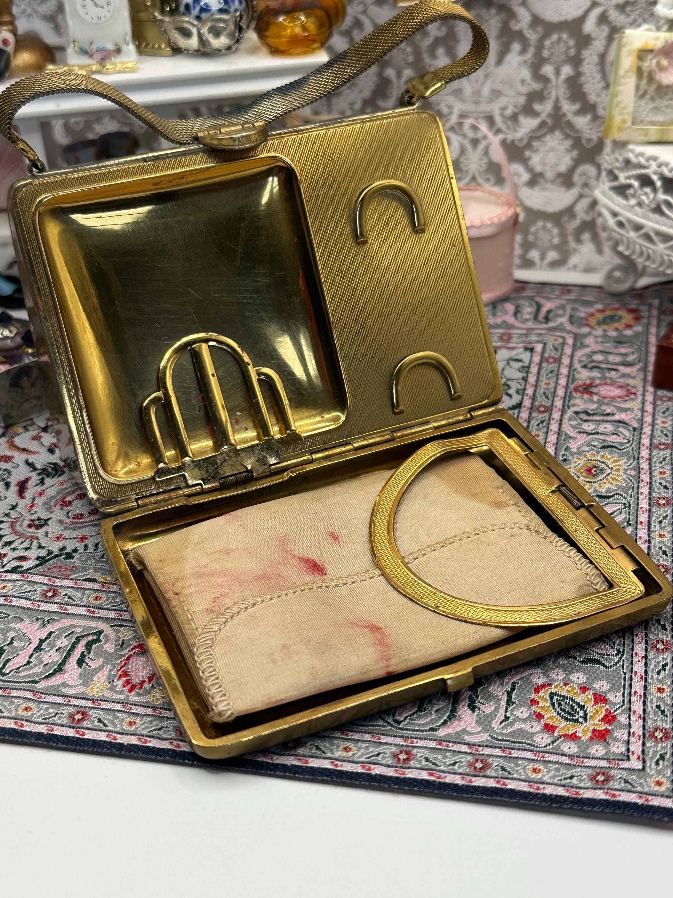 Vintage 1940s Art Deco Minaudière | L.S. Mayer Burlington Party Case with Silk Purse