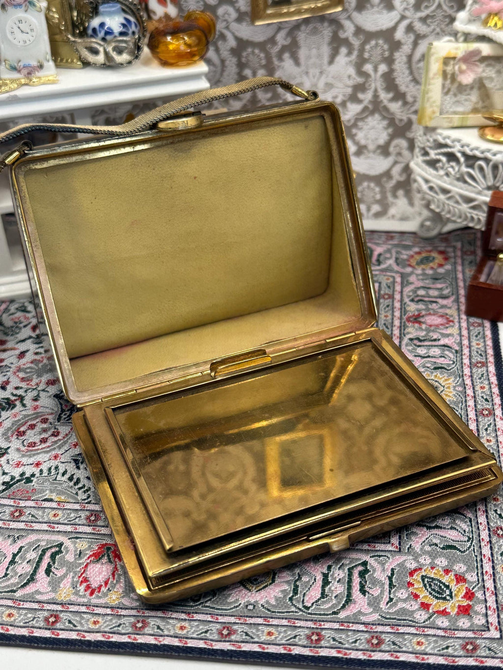 Vintage 1940s Art Deco Minaudière | L.S. Mayer Burlington Party Case with Silk Purse