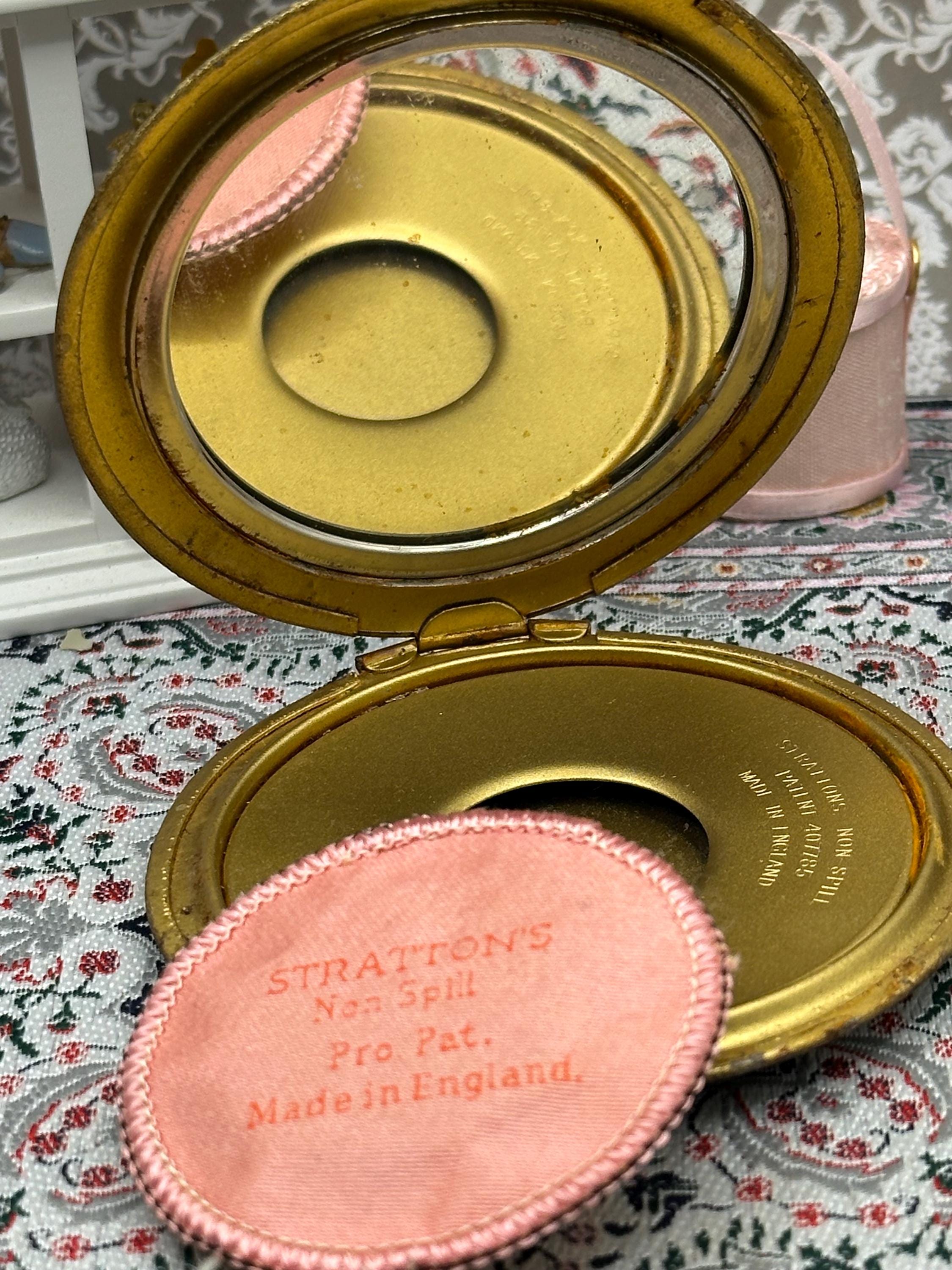 Rare 1930s Stratton Faux Shagreen Powder Compact – Collectable Vanity, Made in England