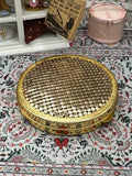 Vintage Mesh Top Gold Tone Powder Compact with Mirror
