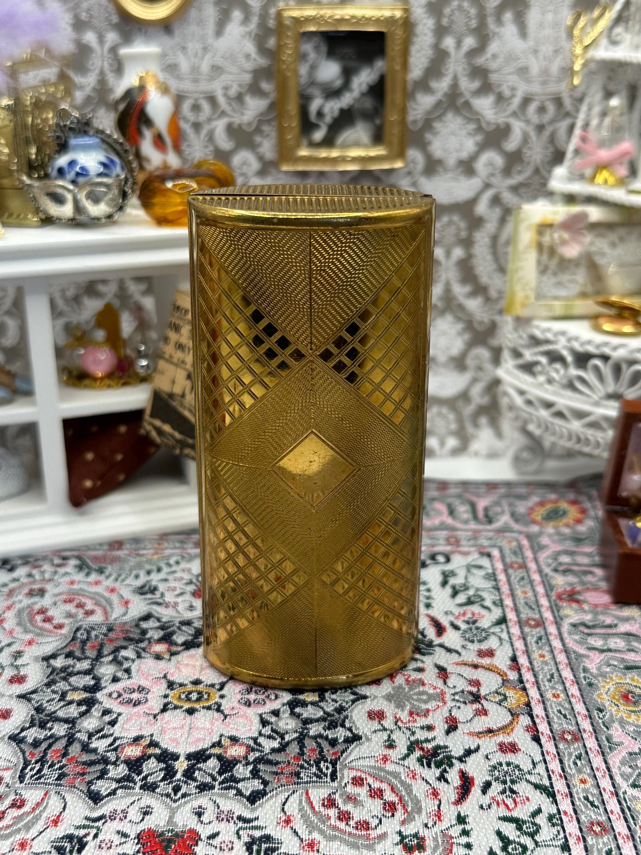 Vintage Kigu Cigarette Barrel Case – Gold Tone Textured Metal