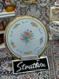 Vintage Stratton Powder Compact | Floral Porcelain Effect Lid, Made in England