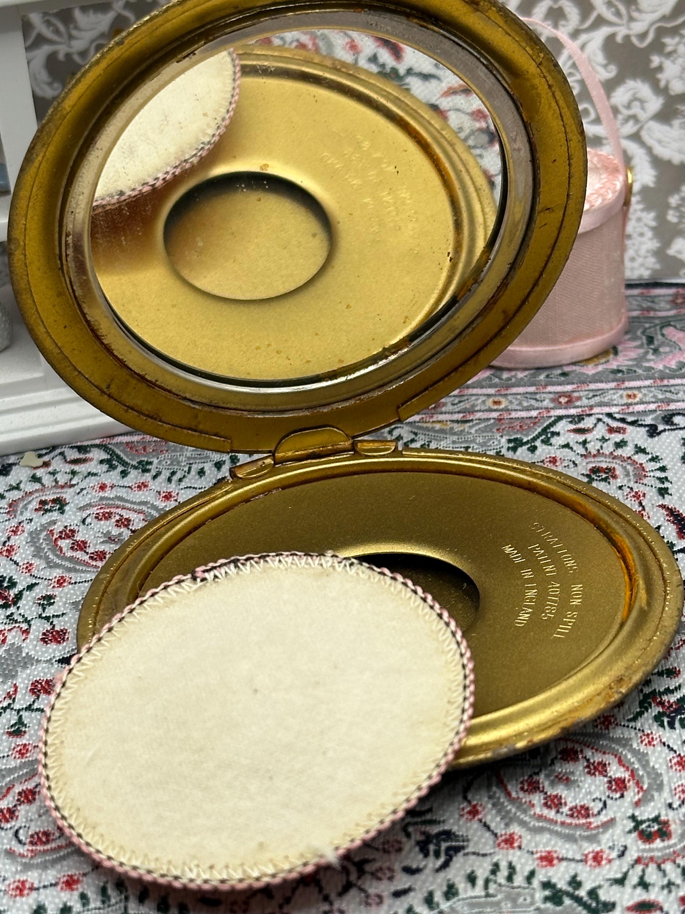 Rare 1930s Stratton Faux Shagreen Powder Compact – Collectable Vanity, Made in England