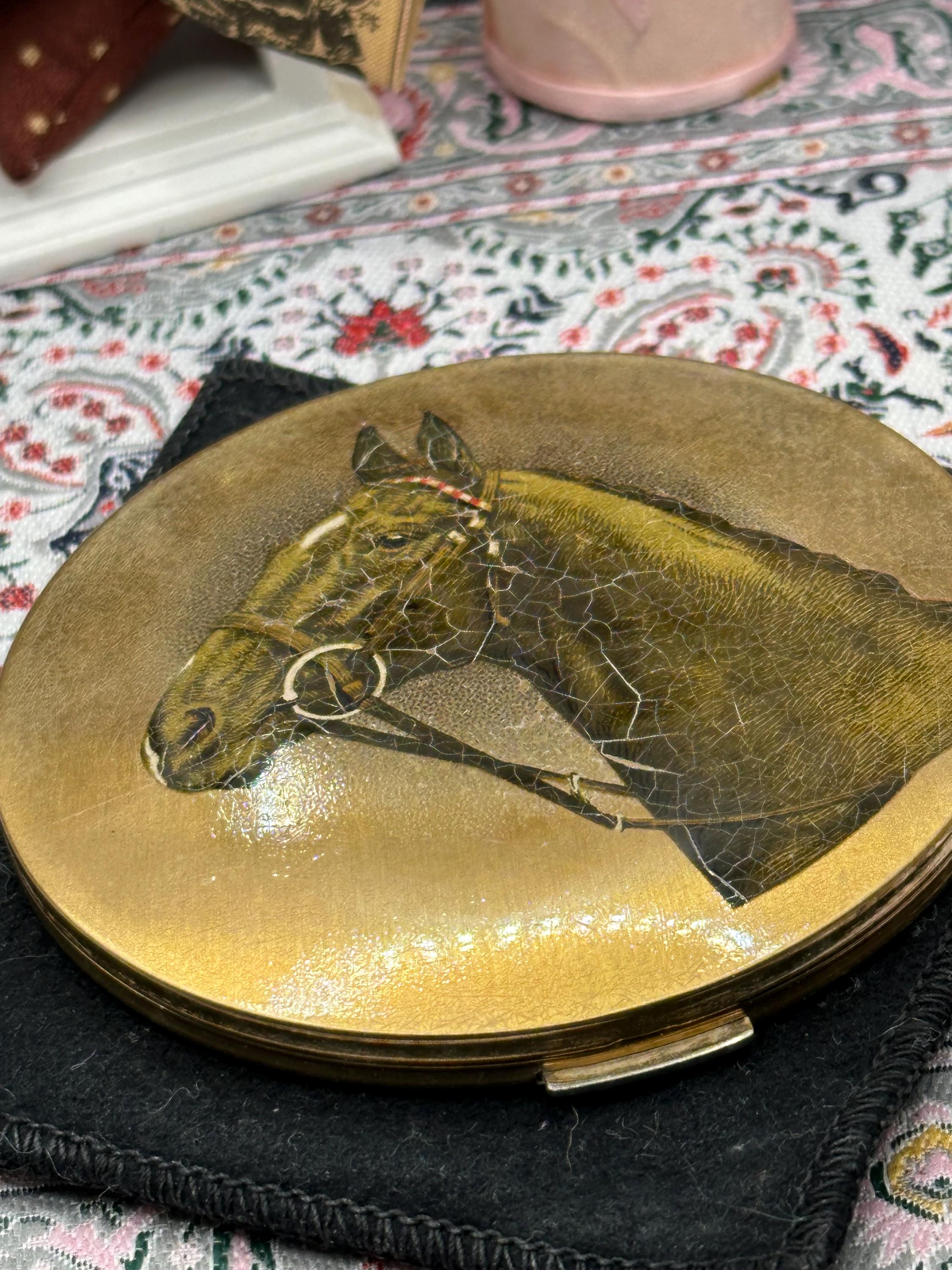 Vintage Stratton Horse Head Powder Compact - Collector's Piece