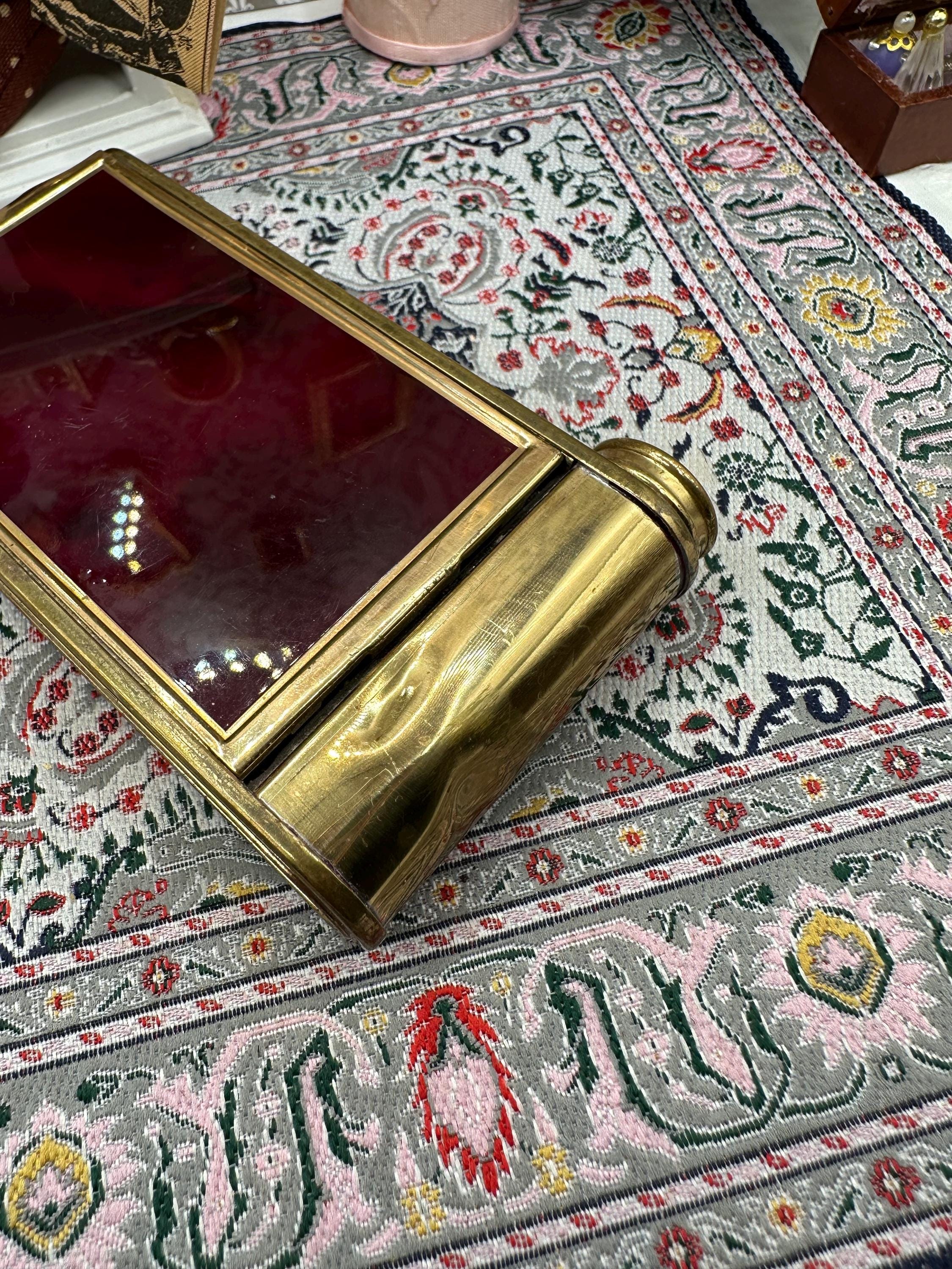German Art Deco Camera Compact – Vintage Powder Compact with Manicure Set, Rare Collectable