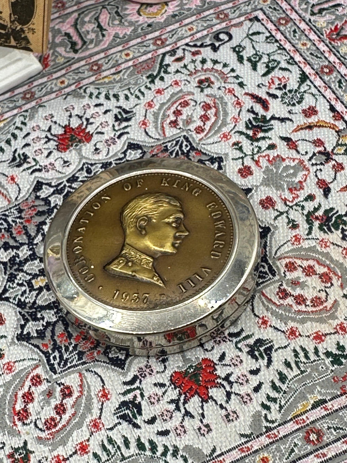 Rare King Edward VIII coronation powder compact 1937 attributed Rachel Original puff Collector’s piece