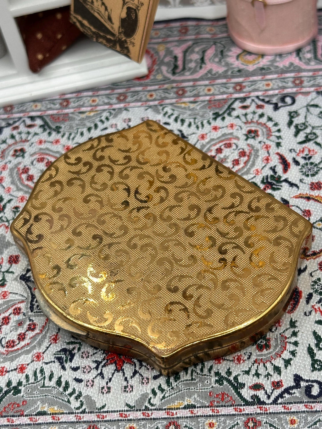 Stratton Regency Powder Compact | Art Deco Gold Tone Vanity, Custom Initials