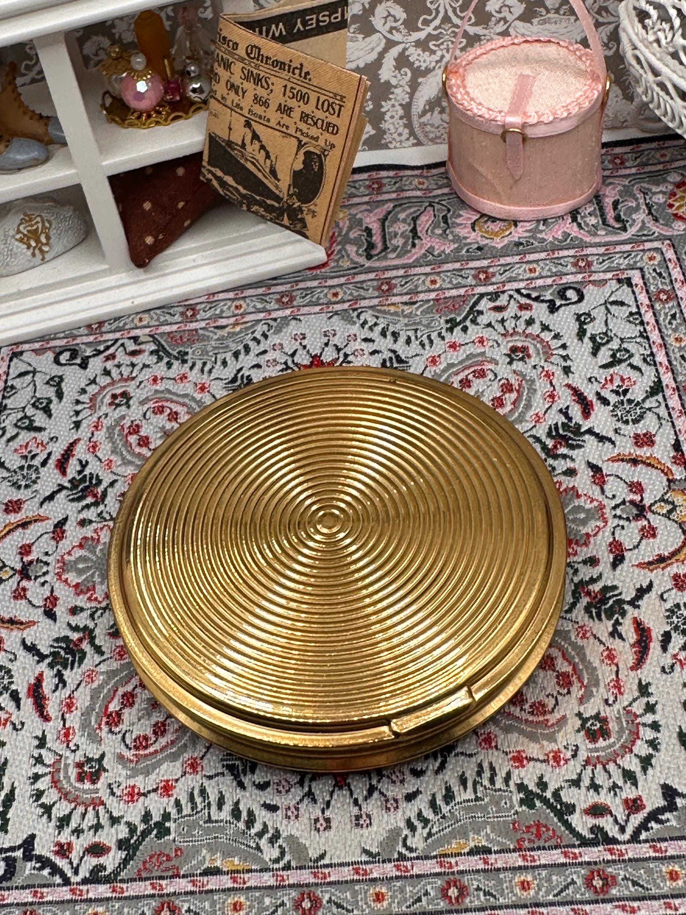 Vintage Gold Tone Powder Compact | 7.5cm | Unused | Mid Century Vanity Accessory | Made in England