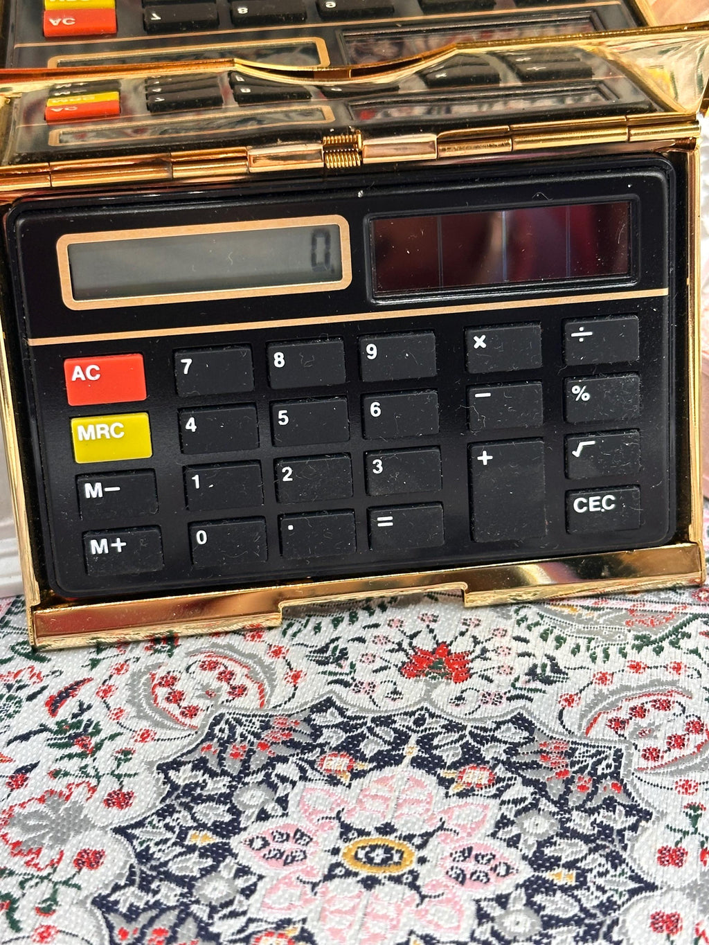 Vintage Stratton Calculator & Business Card Case Gold Tone Working 1970s–1980s