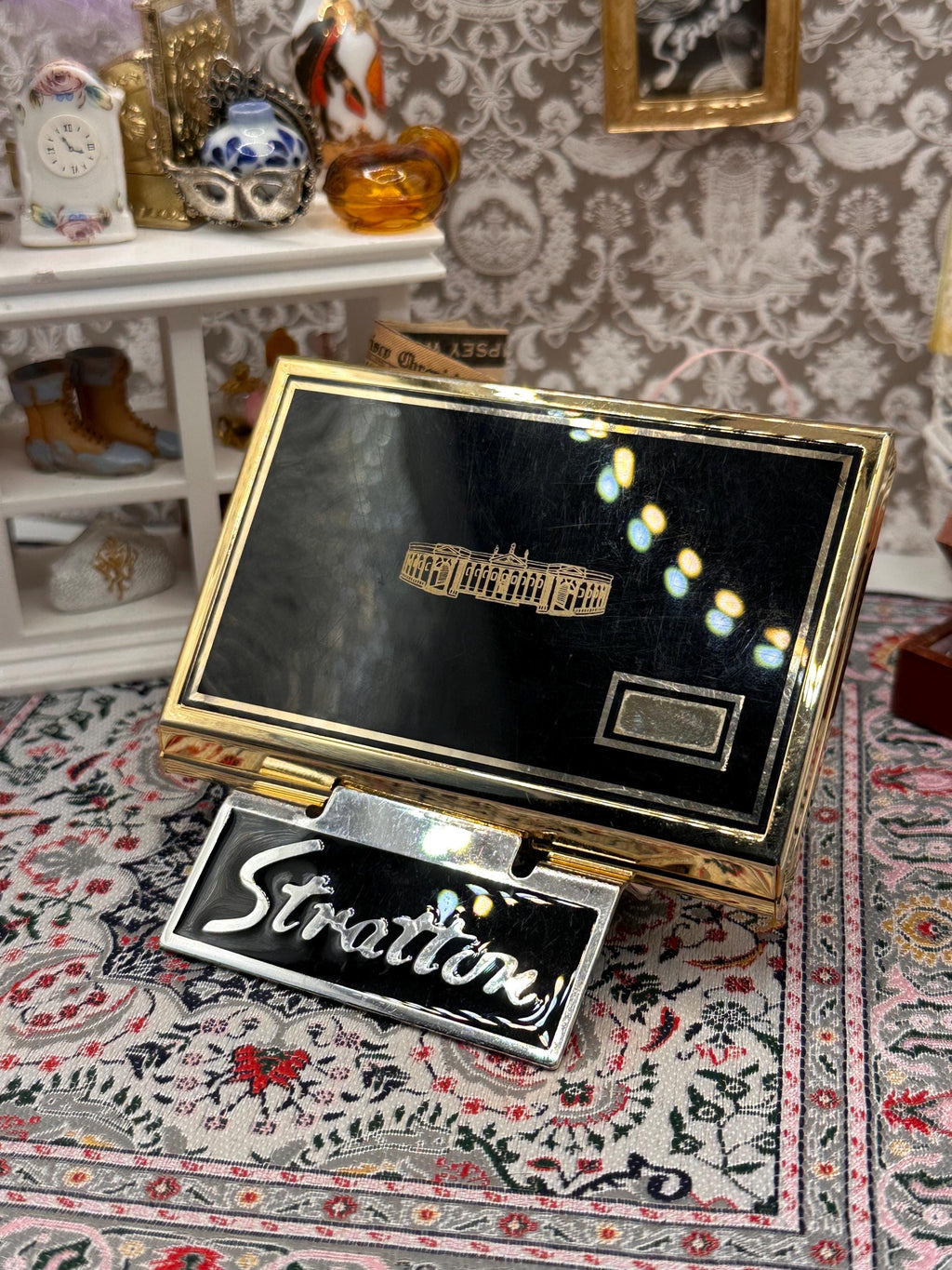 Vintage Stratton Calculator & Business Card Case Gold Tone Working 1970s–1980s